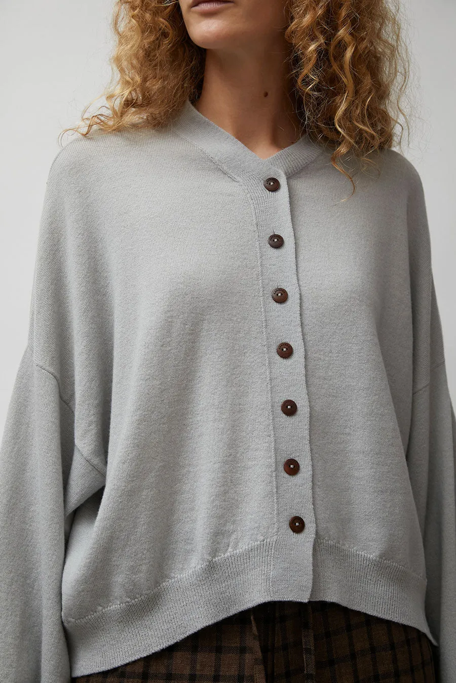 CORDERA Merino Wool Cardigan in Pearl Grey sold by No. 6