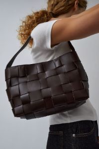 St. Agni Woven Mini Tote in Chocolate sold by No. 6