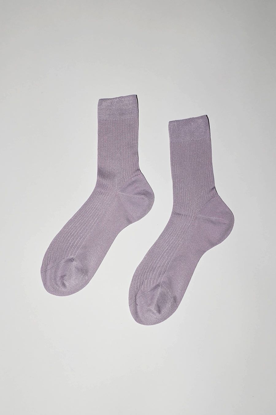 Maria La Rosa Silk Ribbed Ankle Socks in Glicine sold by No. 6 product image thumbnail 2