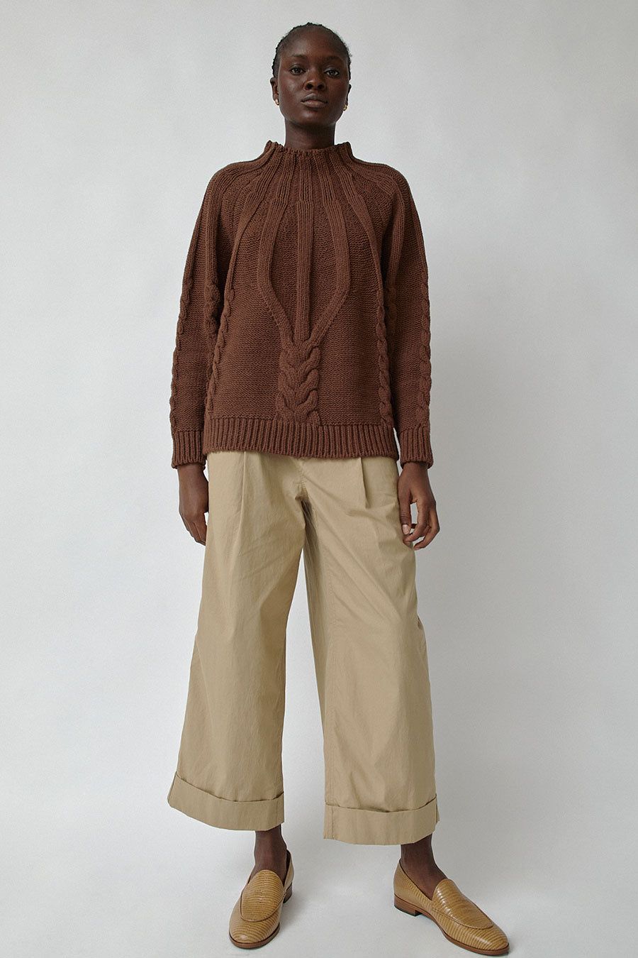 CORDERA Cotton Cable Sweater in Madera sold by No. 6 product image thumbnail 6
