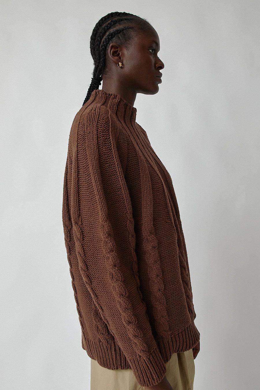 CORDERA Cotton Cable Sweater in Madera sold by No. 6 product image thumbnail 3