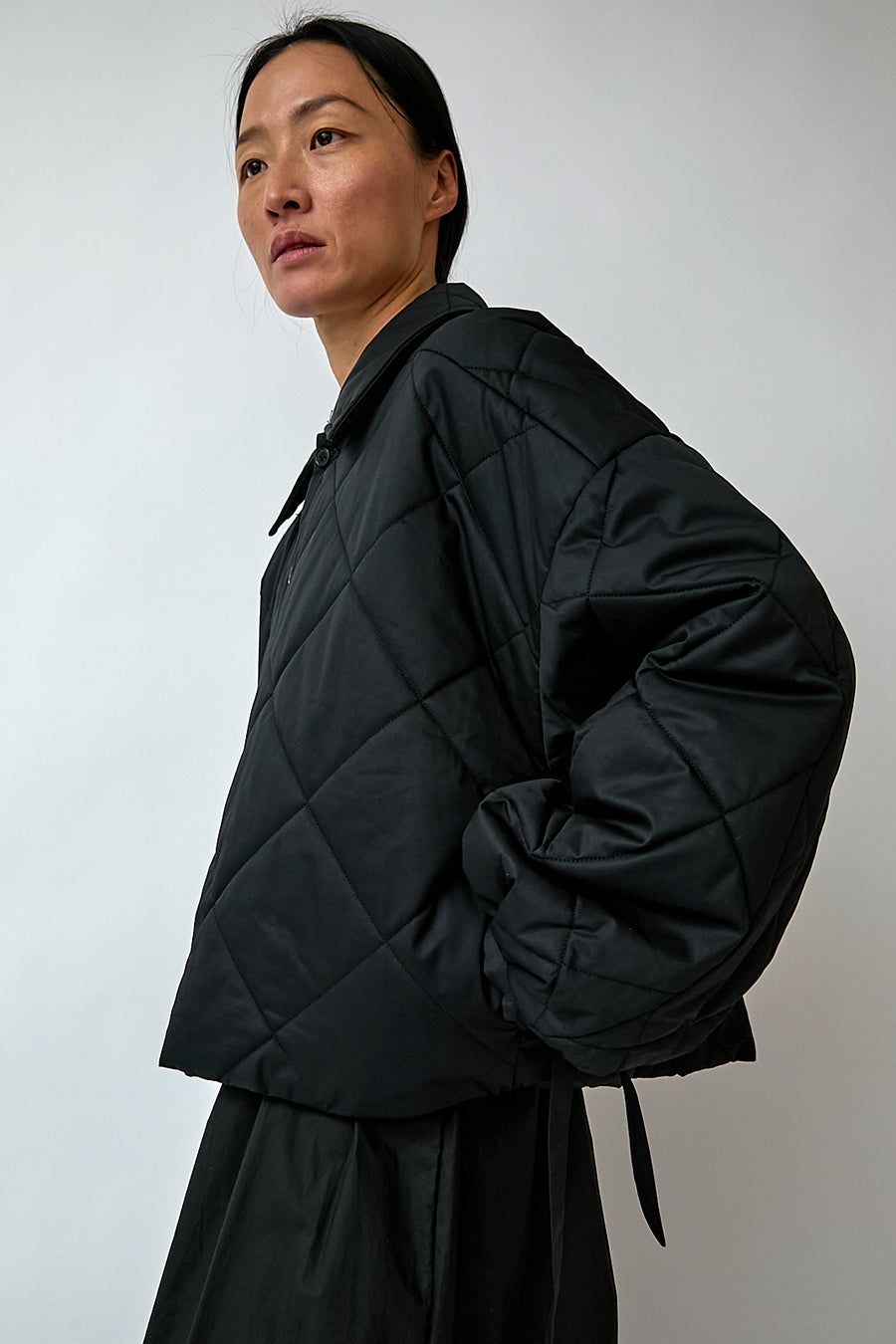 Deiji Studios Collared Quilt Coat in Black sold by No. 6 product image thumbnail 2