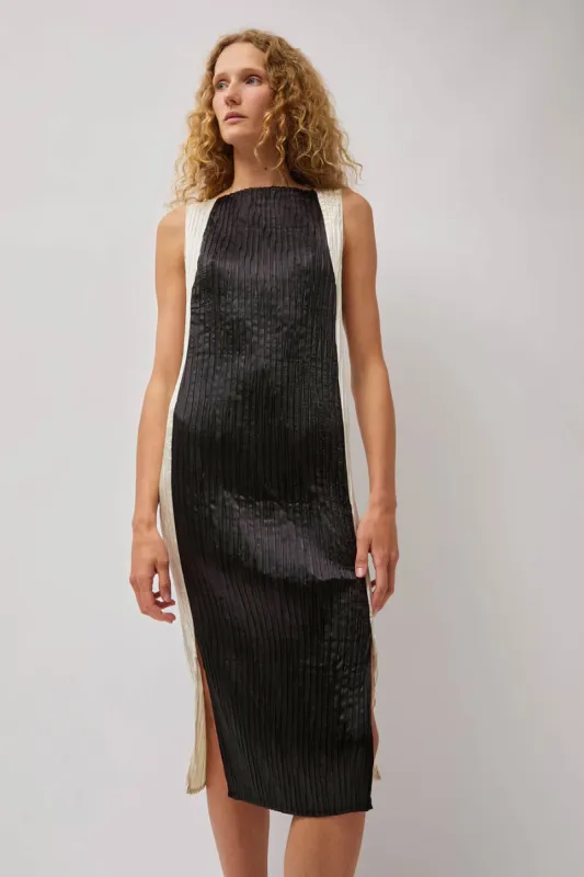 Nin Studio Contorno Dress in Black Ivory sold by No. 6