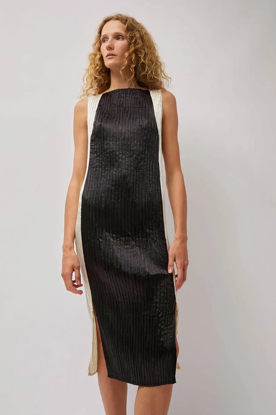 Nin Studio Contorno Dress in Black Ivory sold by No. 6