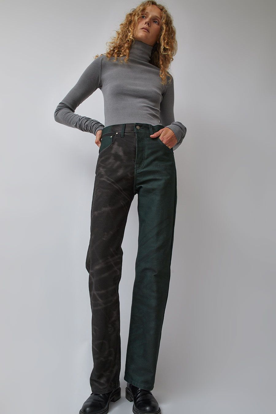 SERAPIS Split Drawings Denim Pants in Print sold by No. 6