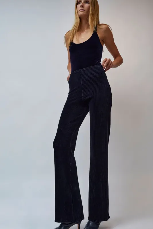 Simone Wild Corduroy Wide Leg Pants in Denim sold by No. 6