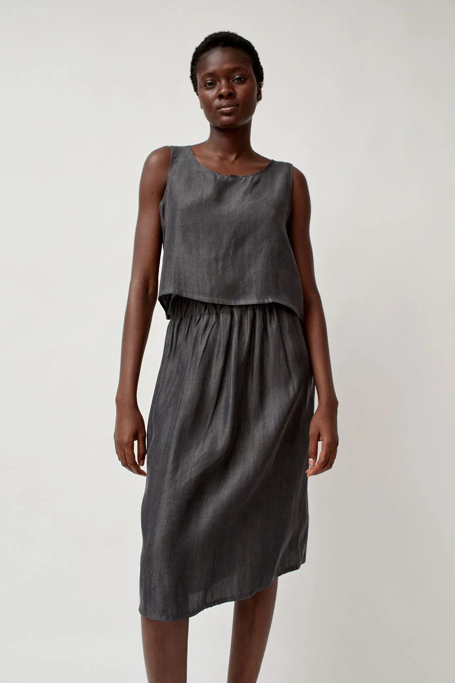 Vladimir Karaleev Basic Skirt in Black Tencel sold by No. 6