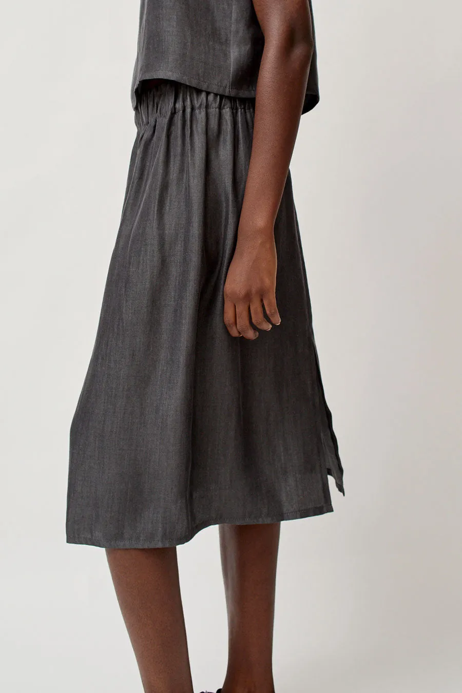 Vladimir Karaleev Basic Skirt in Black Tencel sold by No. 6 product image thumbnail 4