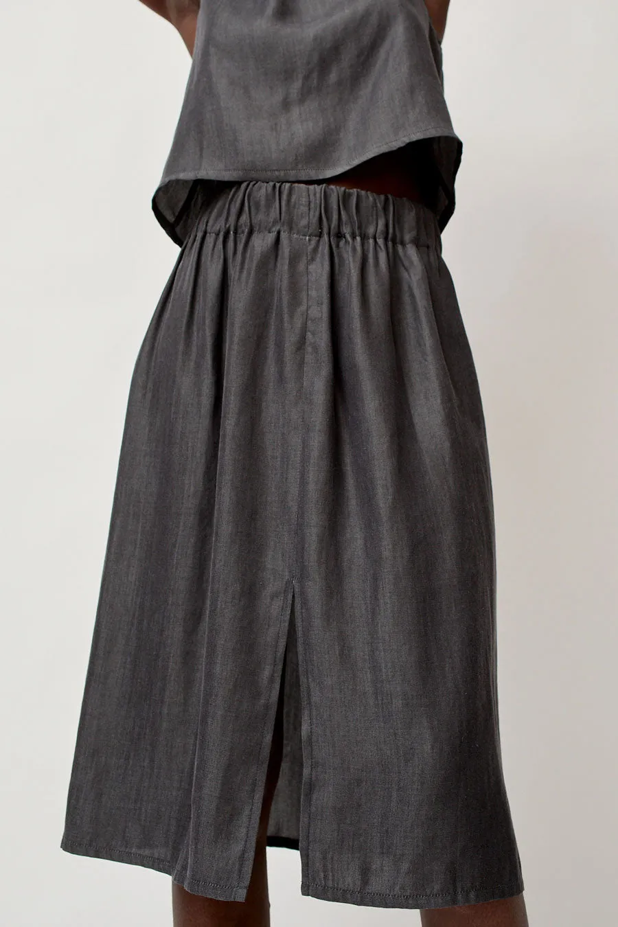Vladimir Karaleev Basic Skirt in Black Tencel sold by No. 6 product image thumbnail 2