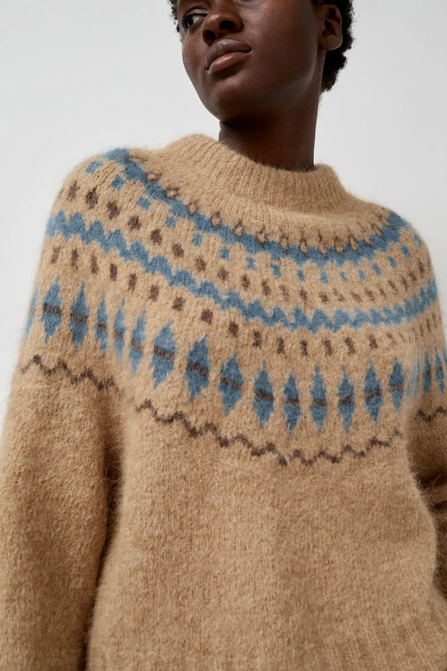 No.6 Cardiff Sweater in Camel and Blue sold by No. 6 product image thumbnail 2