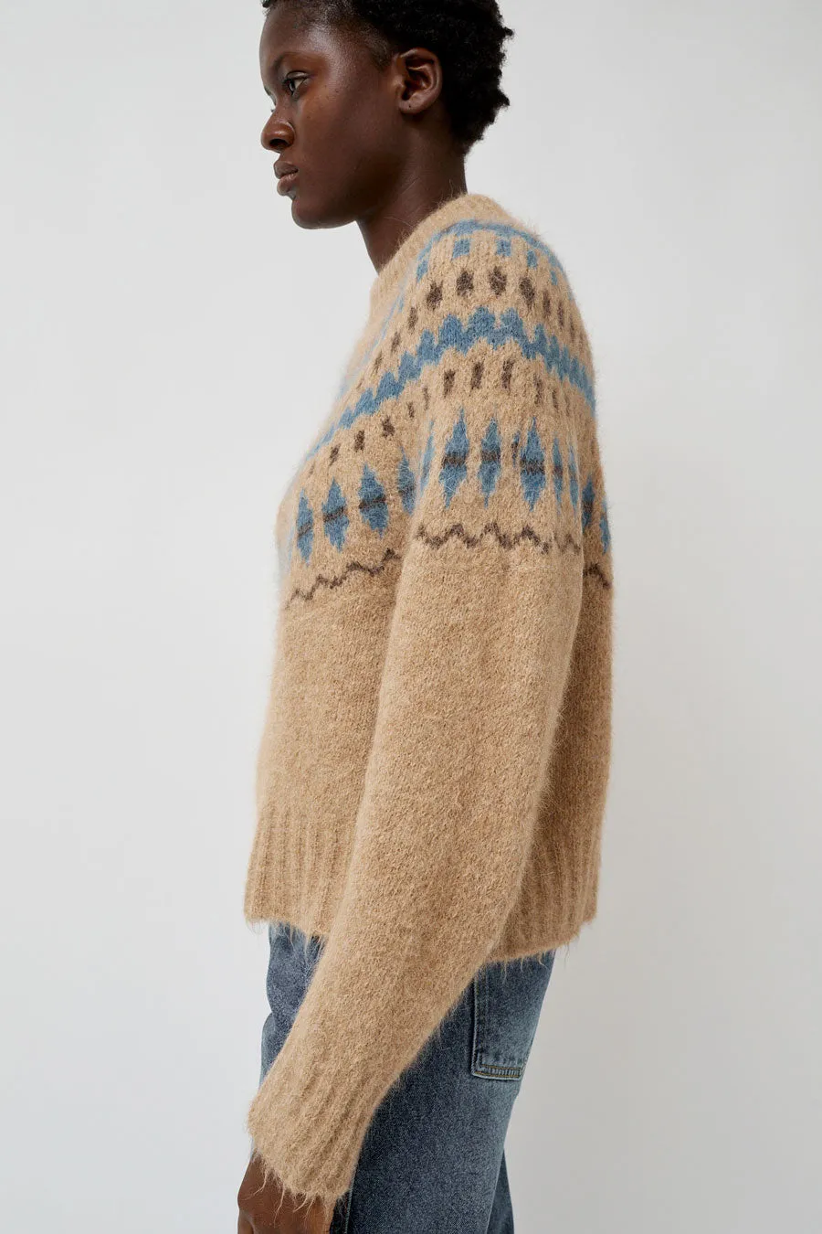 No.6 Cardiff Sweater in Camel and Blue sold by No. 6 product image thumbnail 4