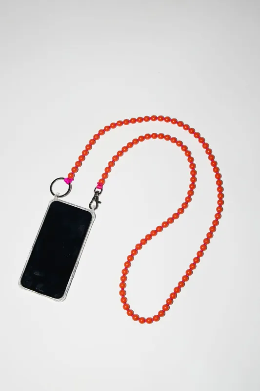 Ina Seifart Handykette Iphone Necklace in Orange with Pink Thread sold by No. 6