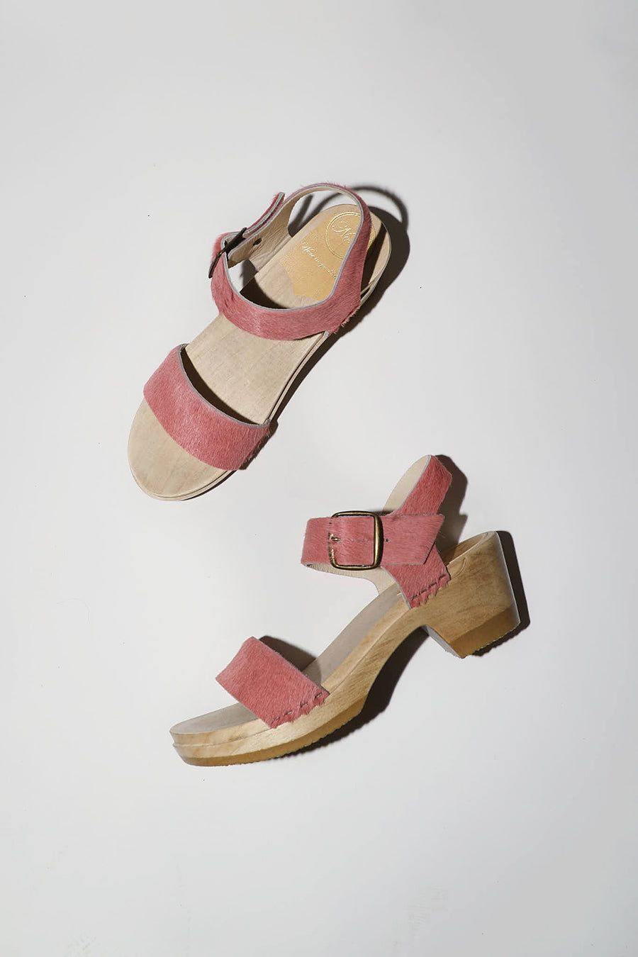 No.6 Two Strap Clog on Mid Heel in Pink Pony sold by No. 6 product image thumbnail 3