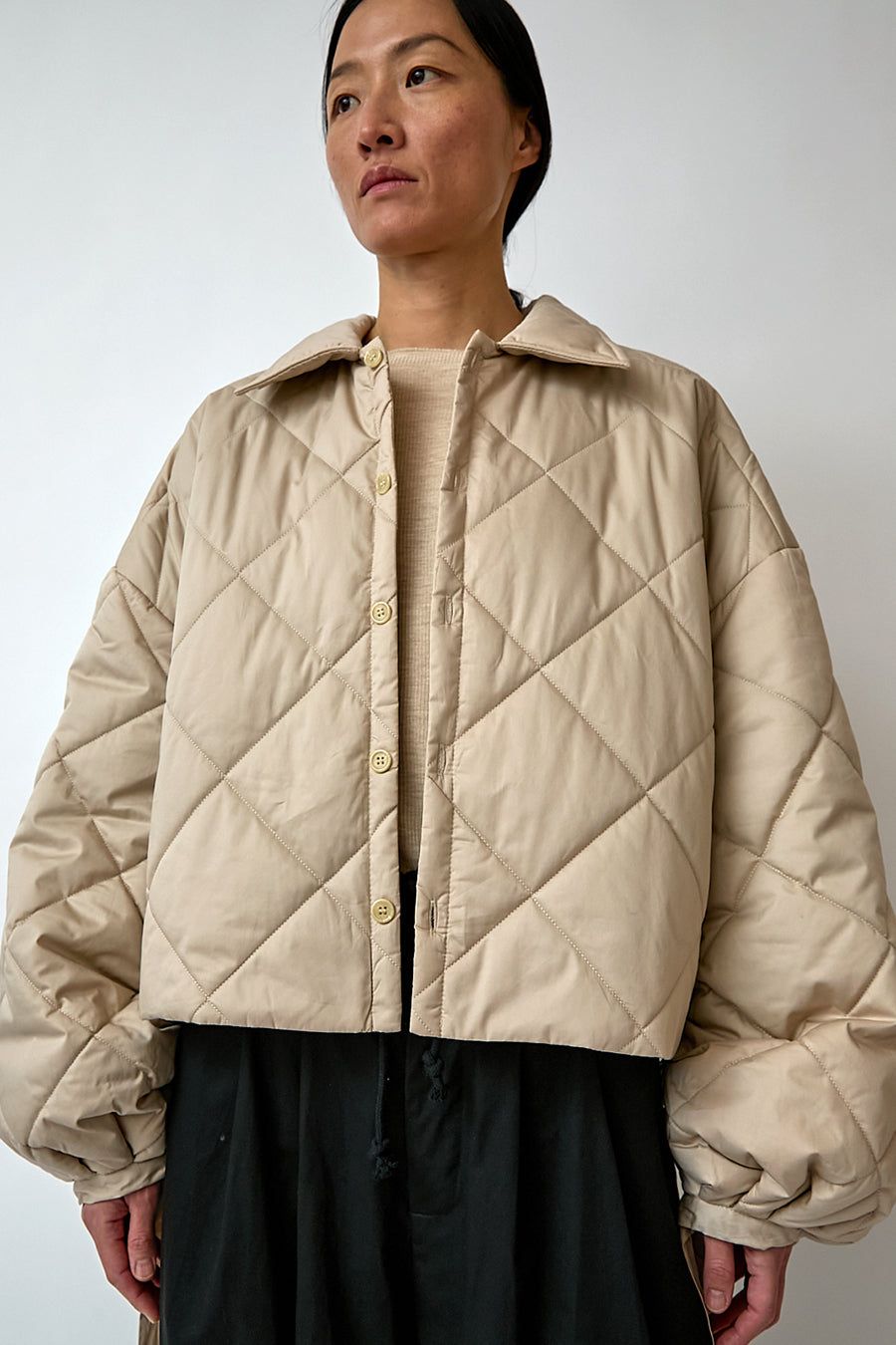 Deiji Studios Collared Quilt Coat in Fawn sold by No. 6 product image thumbnail 3