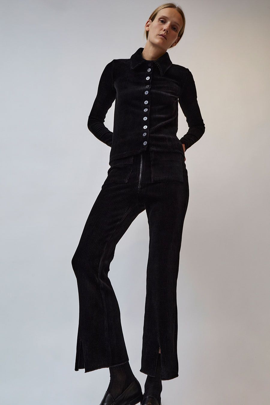 KkCo Canyon Scallop Pant in Black sold by No. 6