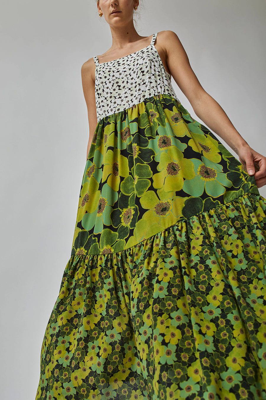 No.6 Eden Dress in White Floral Olive Combo sold by No. 6 product image thumbnail 4