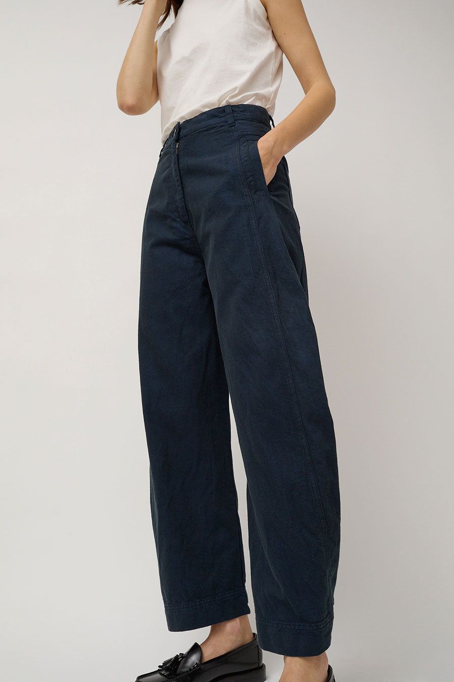 Henrik Vibskov Post Denim Pants in Navy Blue Twill sold by No. 6 product image thumbnail 2