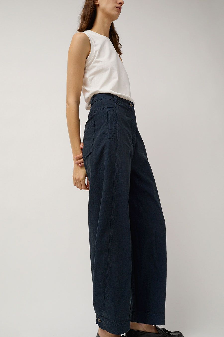 Henrik Vibskov Post Denim Pants in Navy Blue Twill sold by No. 6 product image thumbnail 5