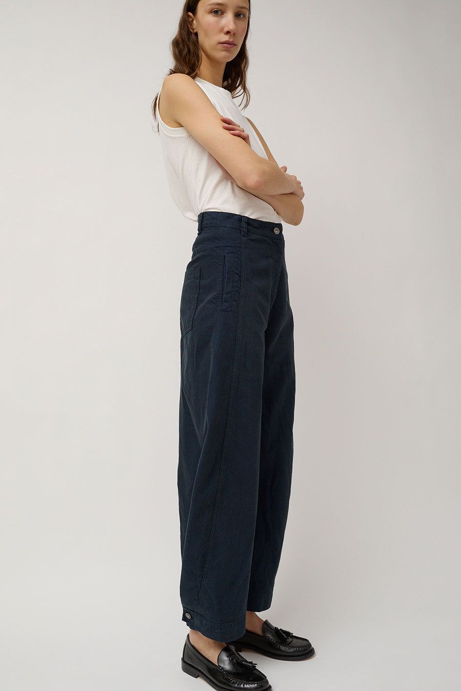 Henrik Vibskov Post Denim Pants in Navy Blue Twill sold by No. 6 product image thumbnail 4