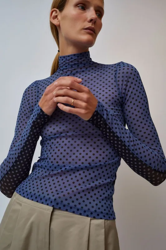 KkCo Split Turtleneck in River and Deep Sea made by No. 6