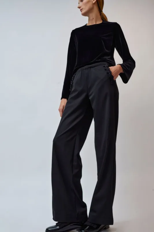 INSHADE Relaxed Drawstring Trousers in Black made by No. 6