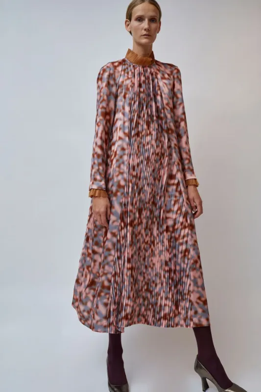 INSHADE Flared Dress in Blush Grey and Camel made by No. 6