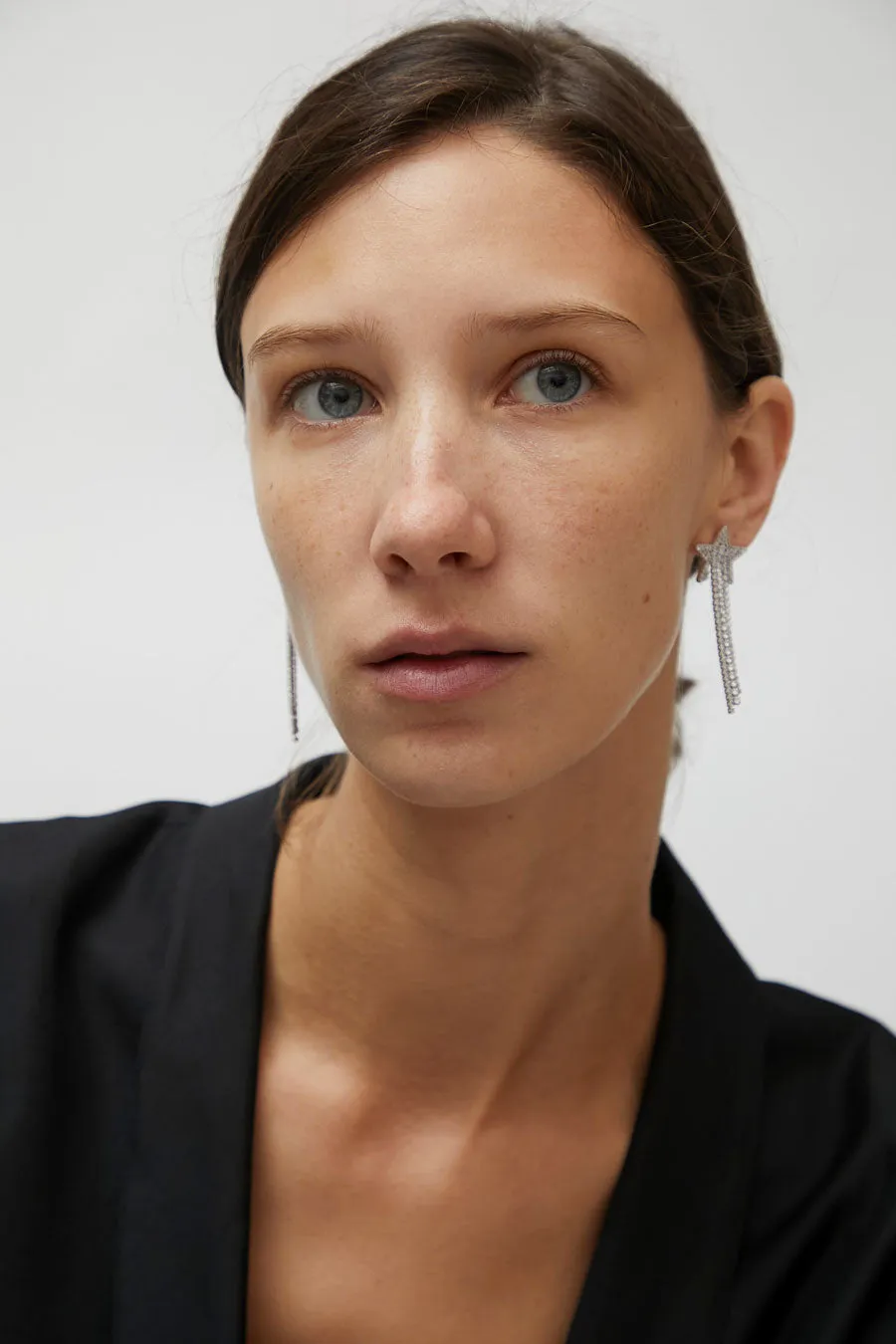 Numbering Pave Star Drop Earrings in White sold by No. 6 product image thumbnail 3