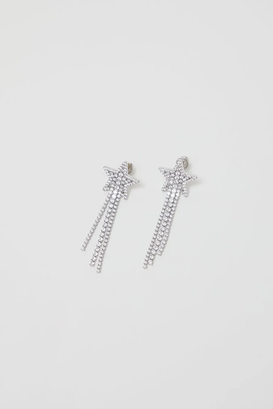 Numbering Pave Star Drop Earrings in White sold by No. 6 product image thumbnail 2