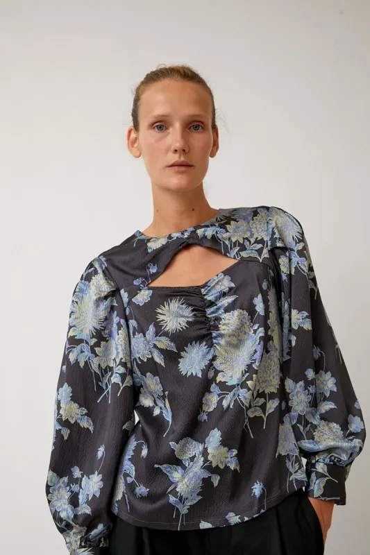 No.6 Bella Top in Dove Grey Brighton Floral sold by No. 6