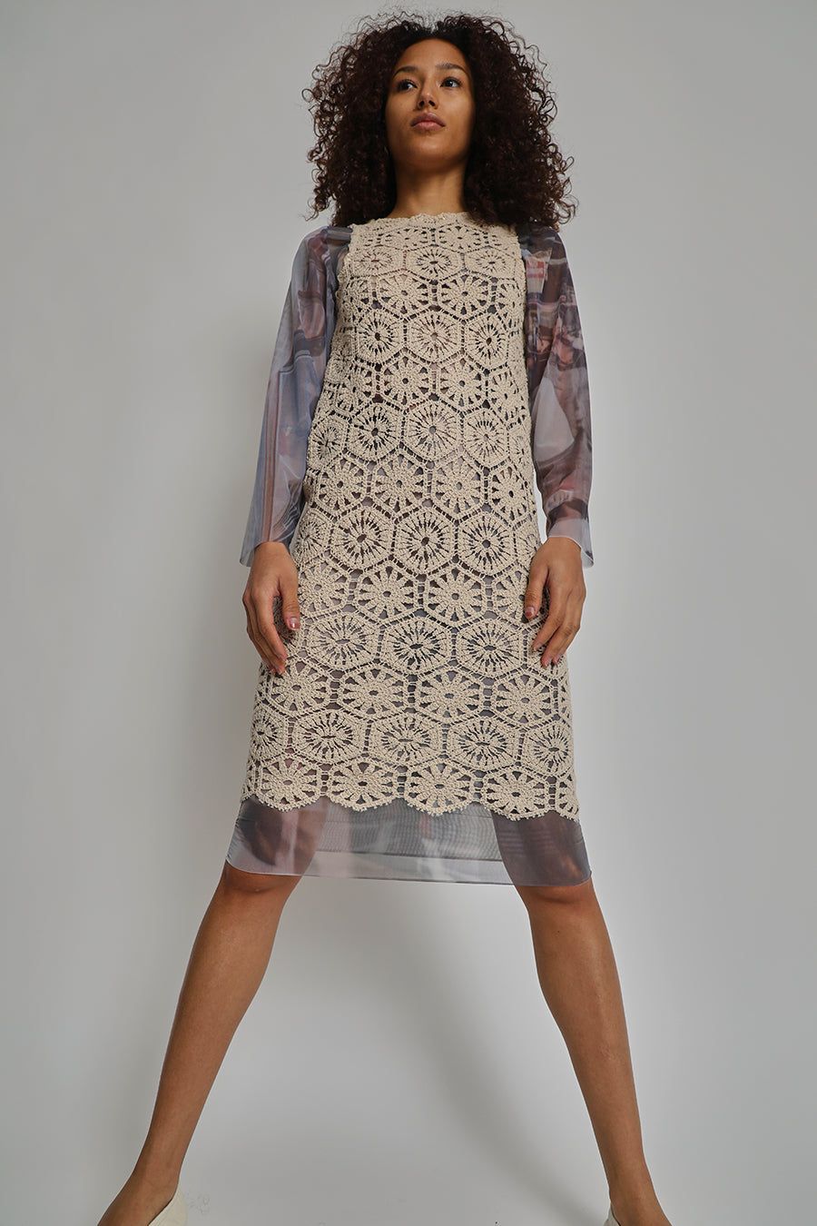 Vladimir Karaleev Kro Dress Short in Beige sold by No. 6