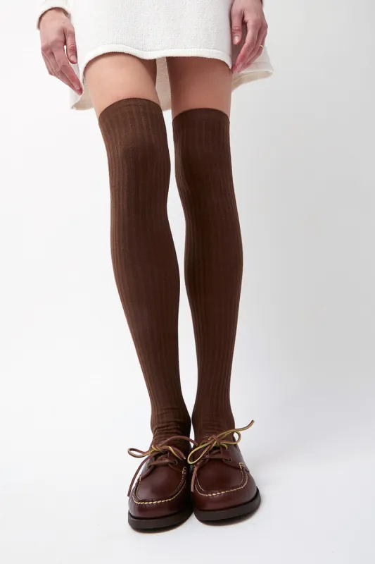 Baserange Overknee Socks in Brown sold by No. 6