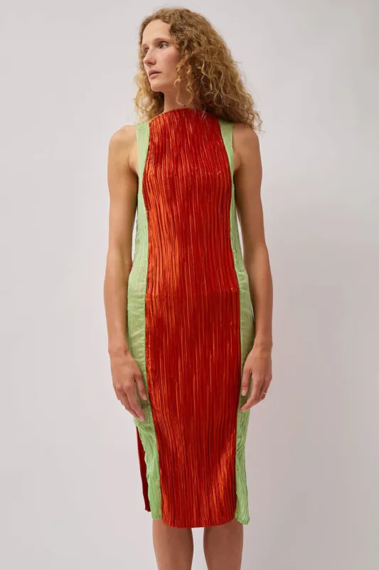 Nin Studio Contorno Dress in Rust Green sold by No. 6