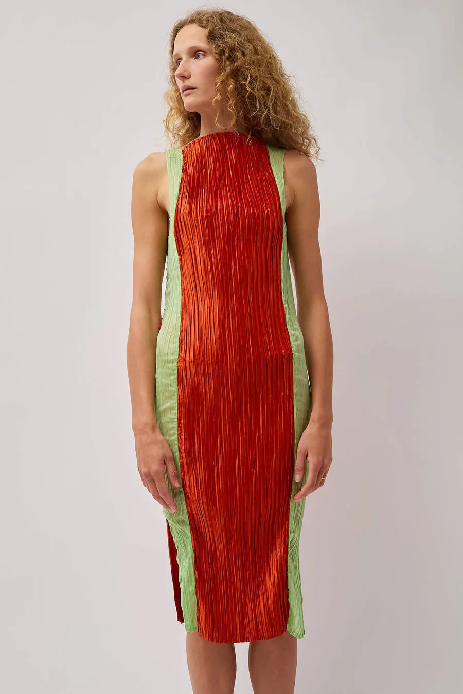 Nin Studio Contorno Dress in Rust Green sold by No. 6