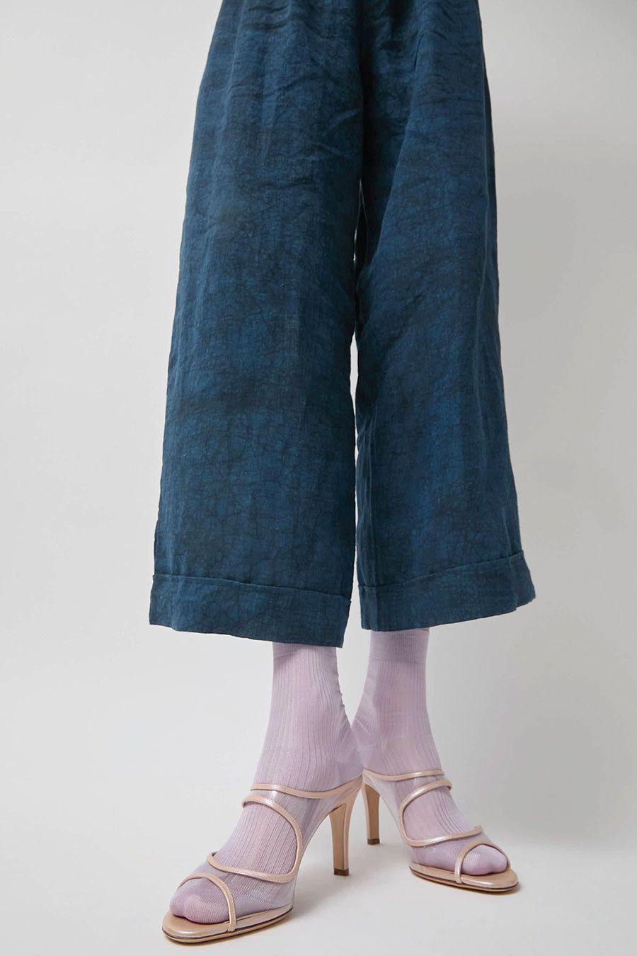 Maria La Rosa Silk Ribbed Ankle Socks in Glicine sold by No. 6 product image thumbnail 2