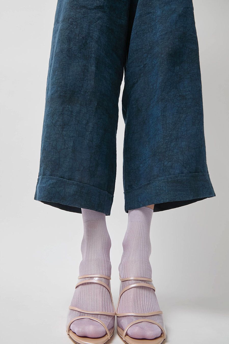 Maria La Rosa Silk Ribbed Ankle Socks in Glicine sold by No. 6 product image thumbnail 3