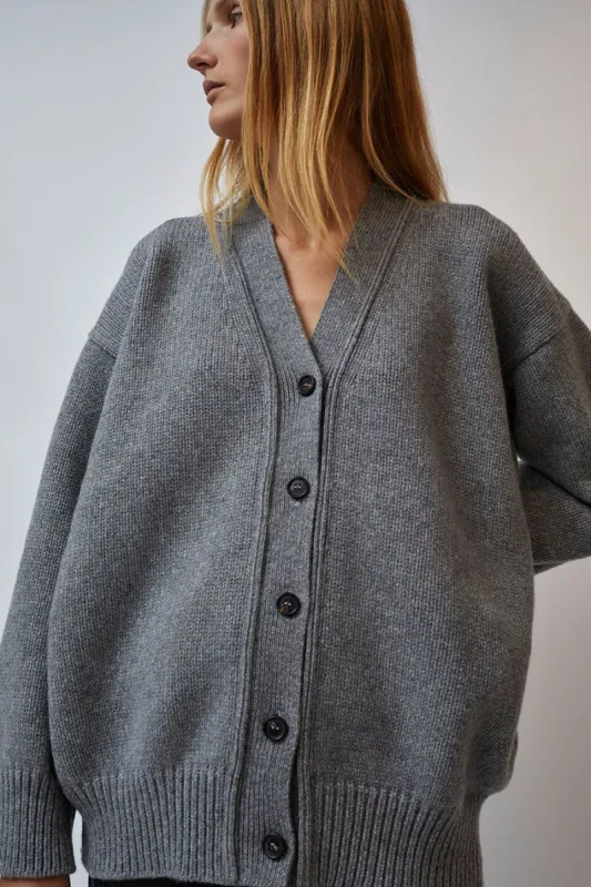 & Daughter Caragh Chunky Slouch Geelong Cardigan in Flannel Grey made by No. 6