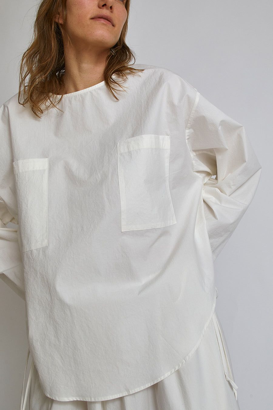 Modern Weaving Pocket Popover Top in White sold by No. 6 product image thumbnail 5