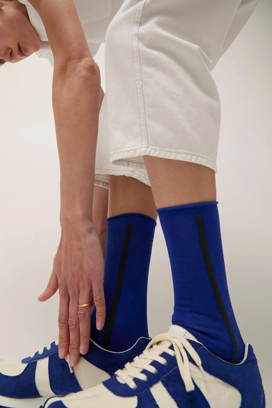 Tabito Tabi Line Socks in Blue and Black sold by No. 6 product image thumbnail 2