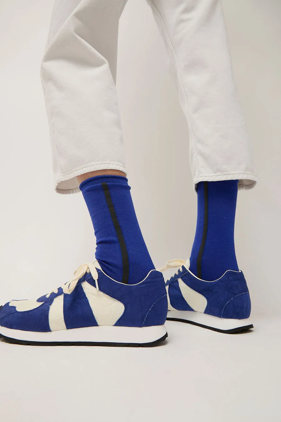 Tabito Tabi Line Socks in Blue and Black sold by No. 6