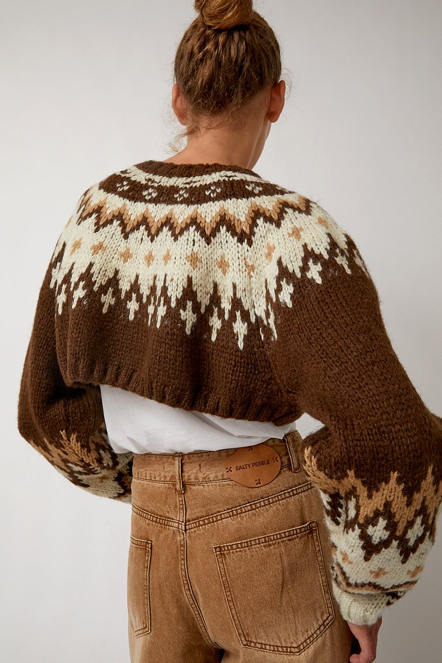 Salty Pebble Nordic Bolero Cardigan in Brown sold by No. 6 product image thumbnail 5
