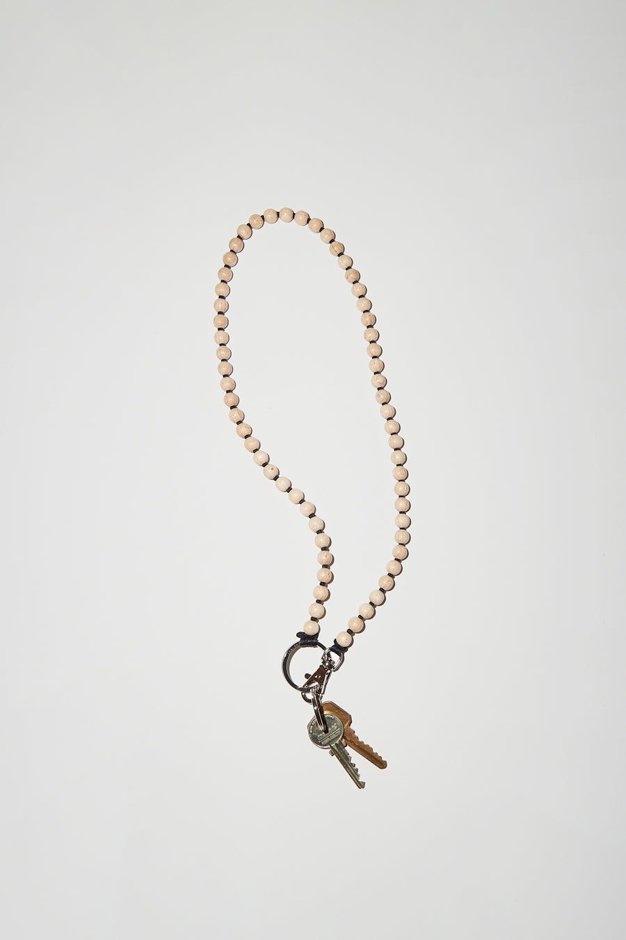 Ina Seifart Perlen Long Keyholder in Natural with Black Thread sold by No. 6