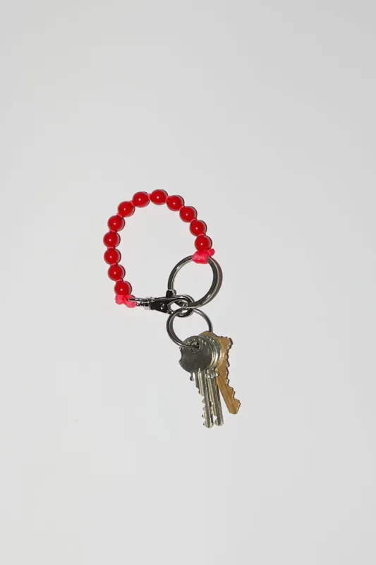 Ina Seifart Perlen Short Keyholder in Red with Red Thread made by No. 6