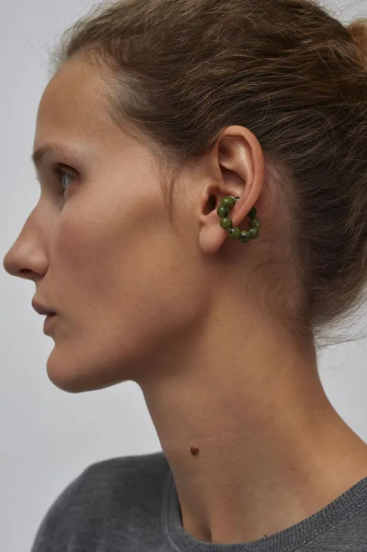 Mussels and Muscles Small Spheres Earcuff in Dark Green made by No. 6