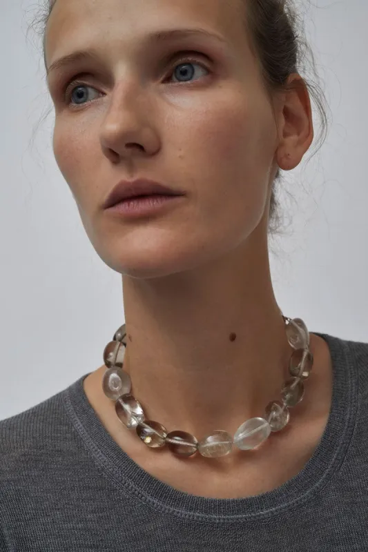 Mussels and Muscles Pebbles Necklace in Smoky Quartz made by No. 6