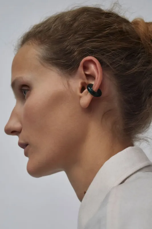 Mussels and Muscles Small Luminous Earcuff in Petrol made by No. 6
