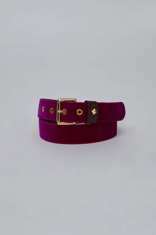 Herbert Frere Soeur La Turenne Velours Silk Belt in Rose made by No. 6
