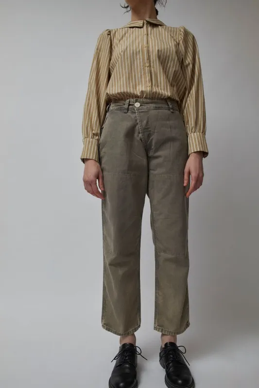 Emma Rothkopf Cross Front Hunting Pant in Lichen made by No. 6