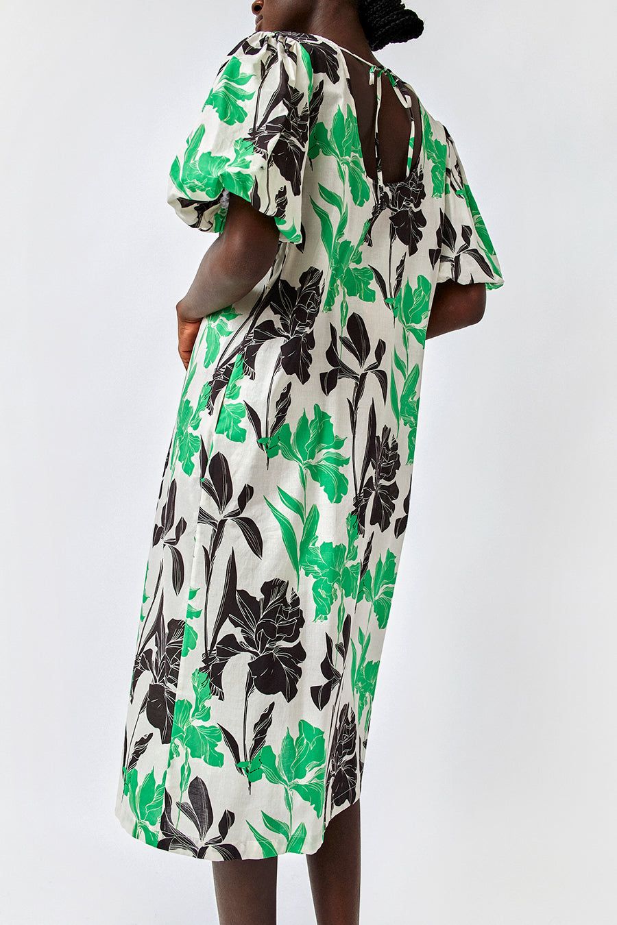 No.6 Lilah Dress in Cream and Emerald Tulips sold by No. 6 product image thumbnail 5