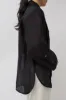 NYMANE Pleated Hutton Shirt in Black sold by No. 6