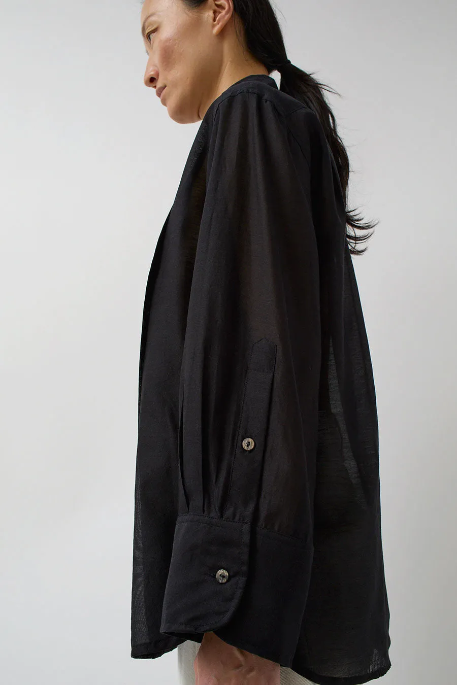 NYMANE Pleated Hutton Shirt in Black sold by No. 6 product image thumbnail 4